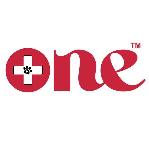 Red 'one' logo with a paw print symbol on a white background